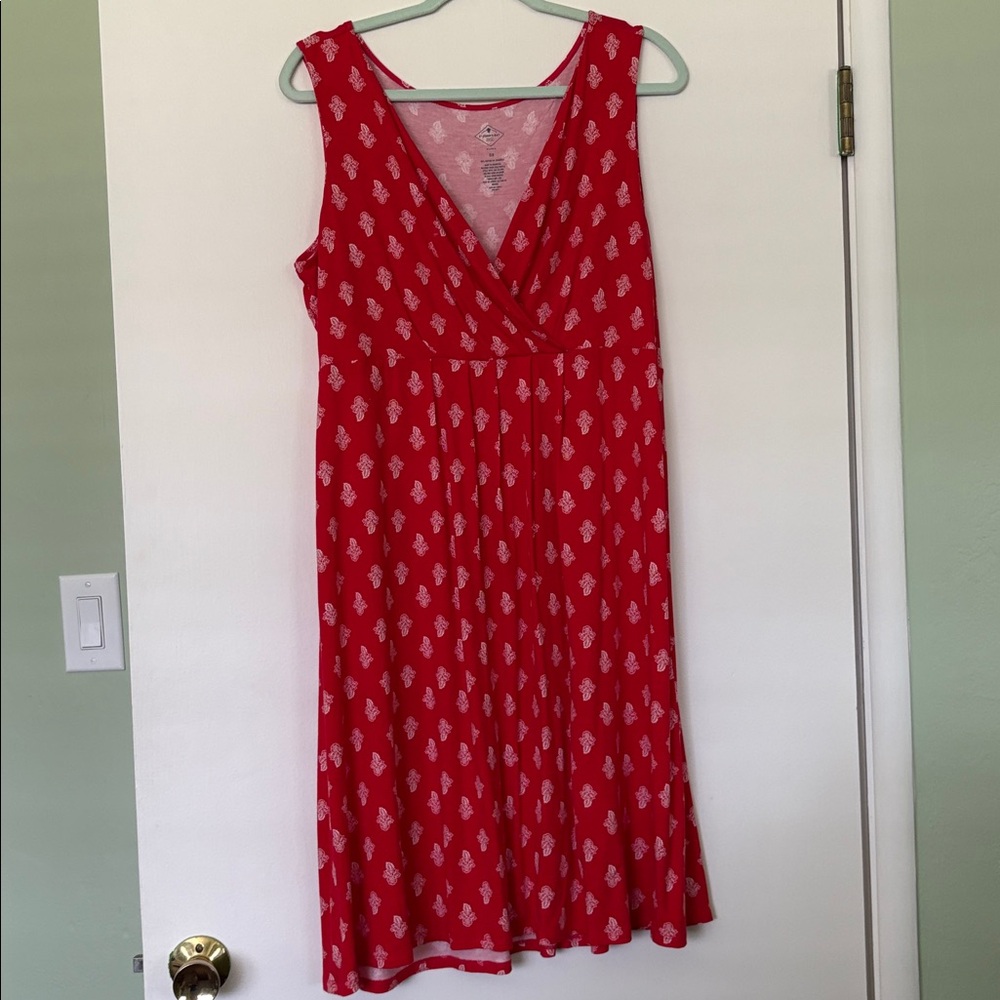 St. John's Bay Red Dress with White Floral Accents